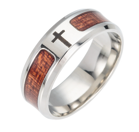 Elegance Epoch: Wood and Stainless Steel Men's Rings